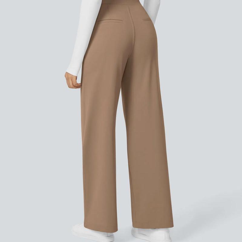 Pantalon de travail droit taille haute avec poches, Tenues d'affaires décontractées pour femmes, Vêtements de sport et de plein air pour femmes