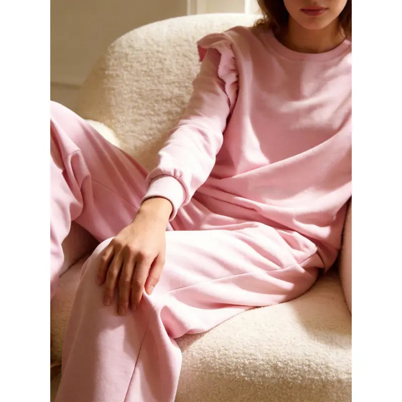 Survêtement femme avec haut et pantalon à volants