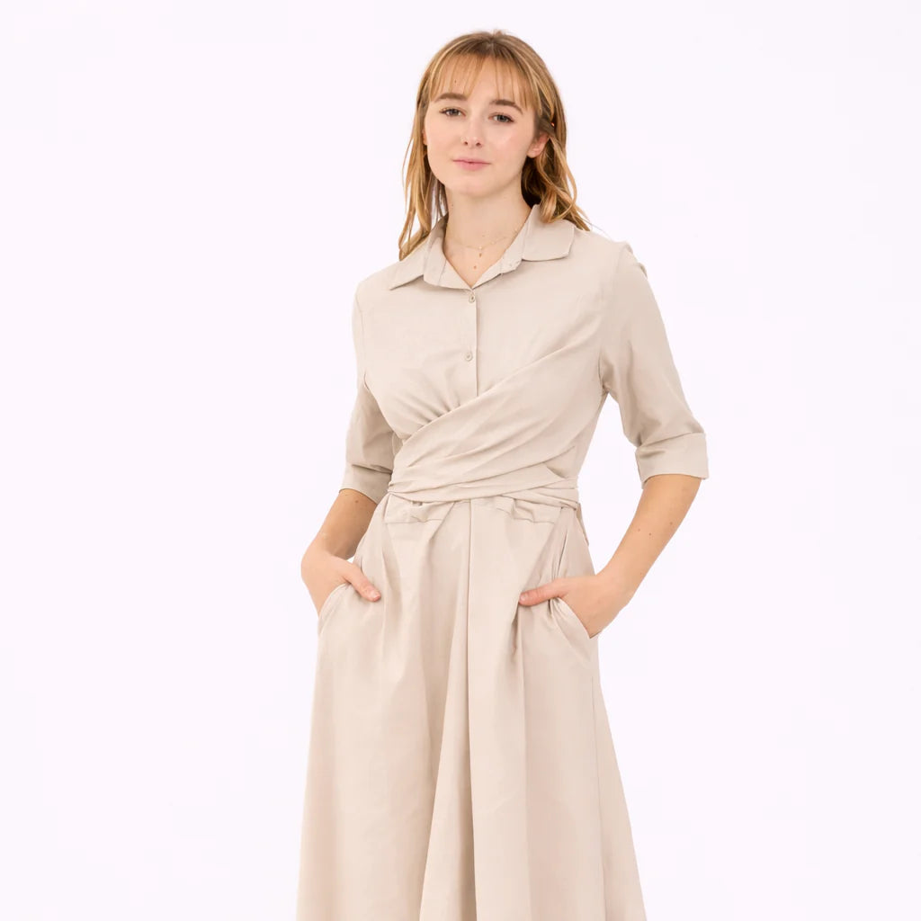 2026 Bea, Robe Longue Ceinturée À La Taille