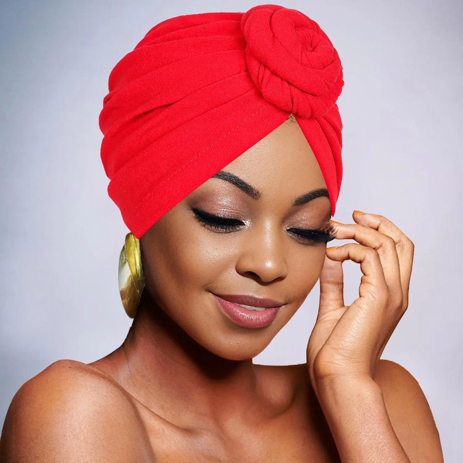 Chapeau turban élégant de couleur unie avec fleur pour femme, foulard décontracté et tendance, accessoires de mode pour un usage quotidien