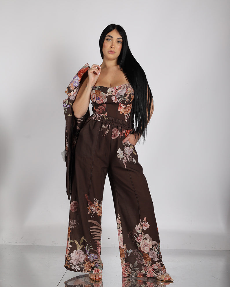 Tailleur 3 pièces fleuri