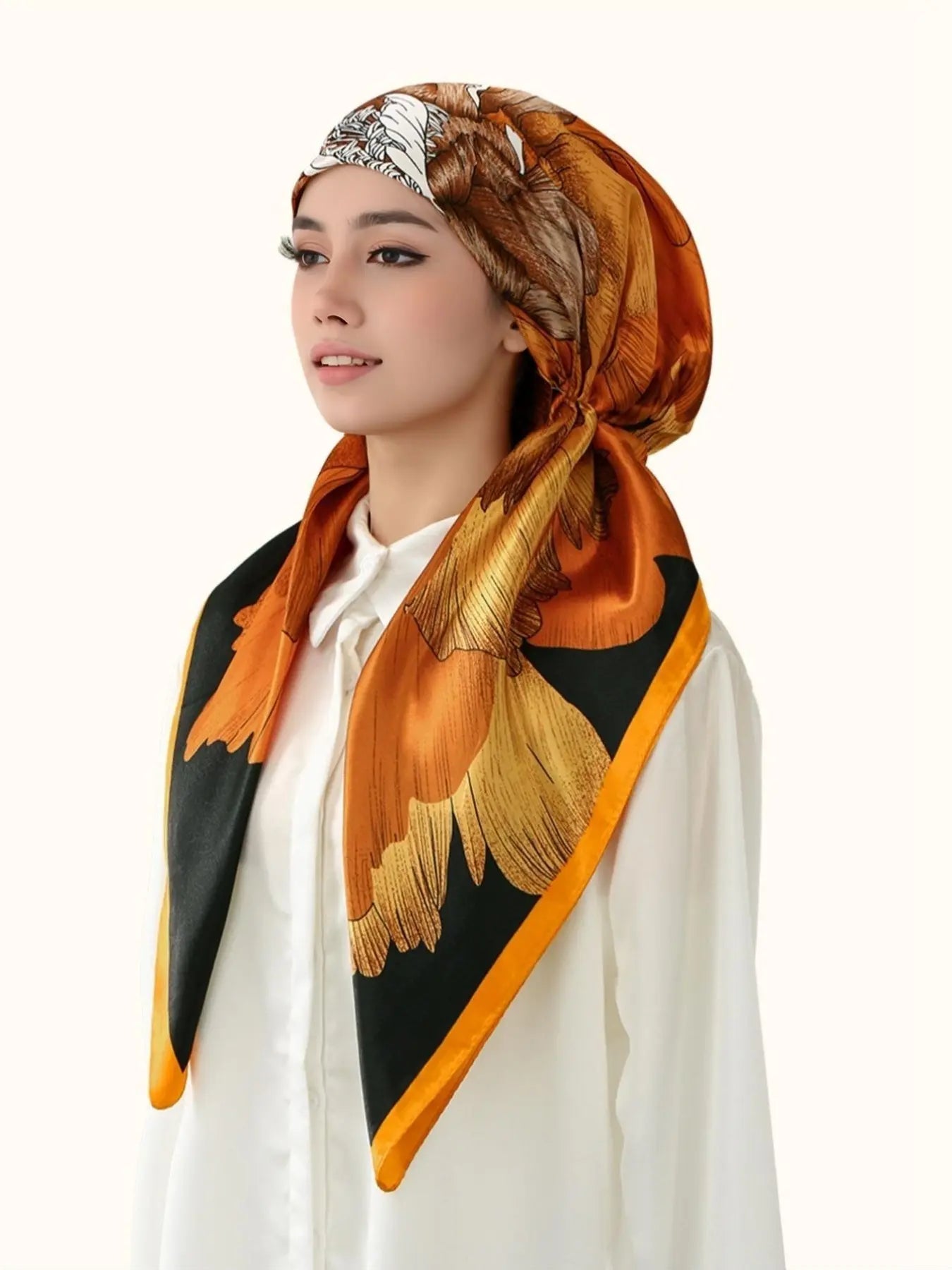 Hijab Foulard en Satin Élégant, Tissu Doux et Respirant, Absorption Facile de la Transpiration, Parfait pour le Quotidien, Conception Ajustée et Élastique, Foulard