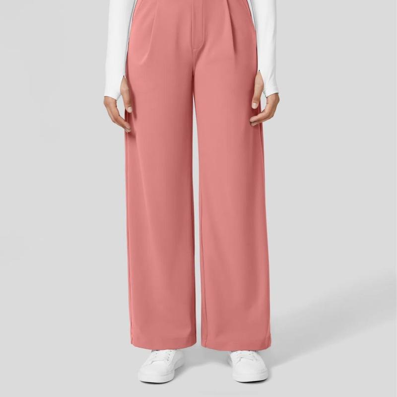 Pantalon de travail droit taille haute avec poches, Tenues d'affaires décontractées pour femmes, Vêtements de sport et de plein air pour femmes