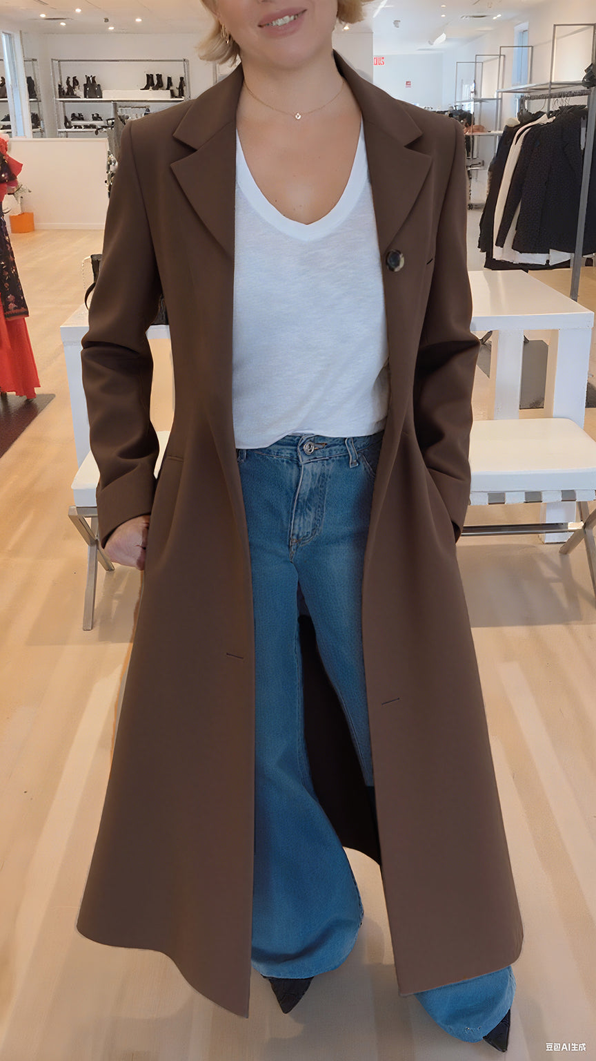 Women Lapel Leopard Print Casual Flared Coat