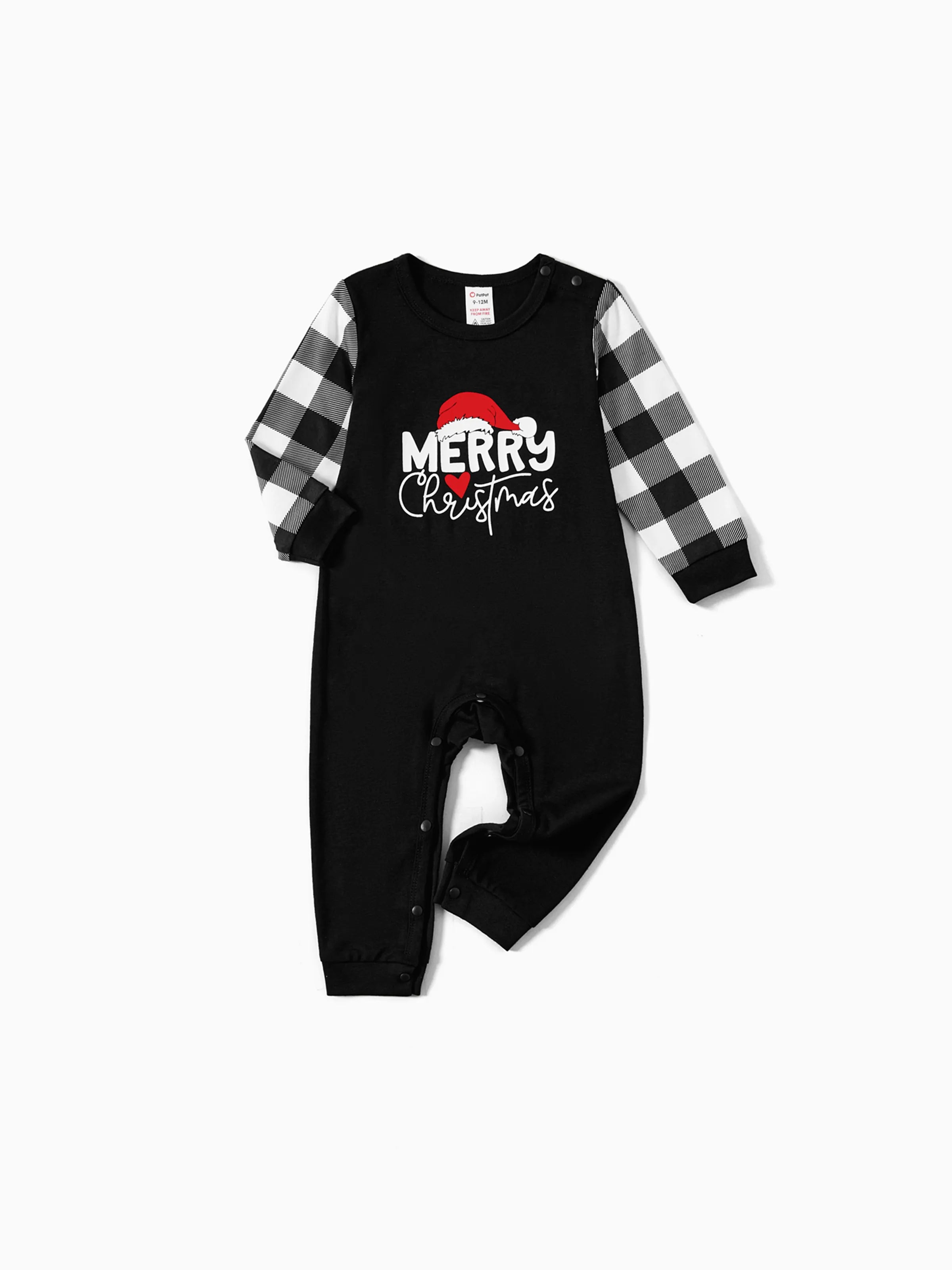 Ensembles de pyjamas de Noël à manches longues pour toute la famille, à lettres phosphorescentes, avec chaussettes de Noël noires et blanches