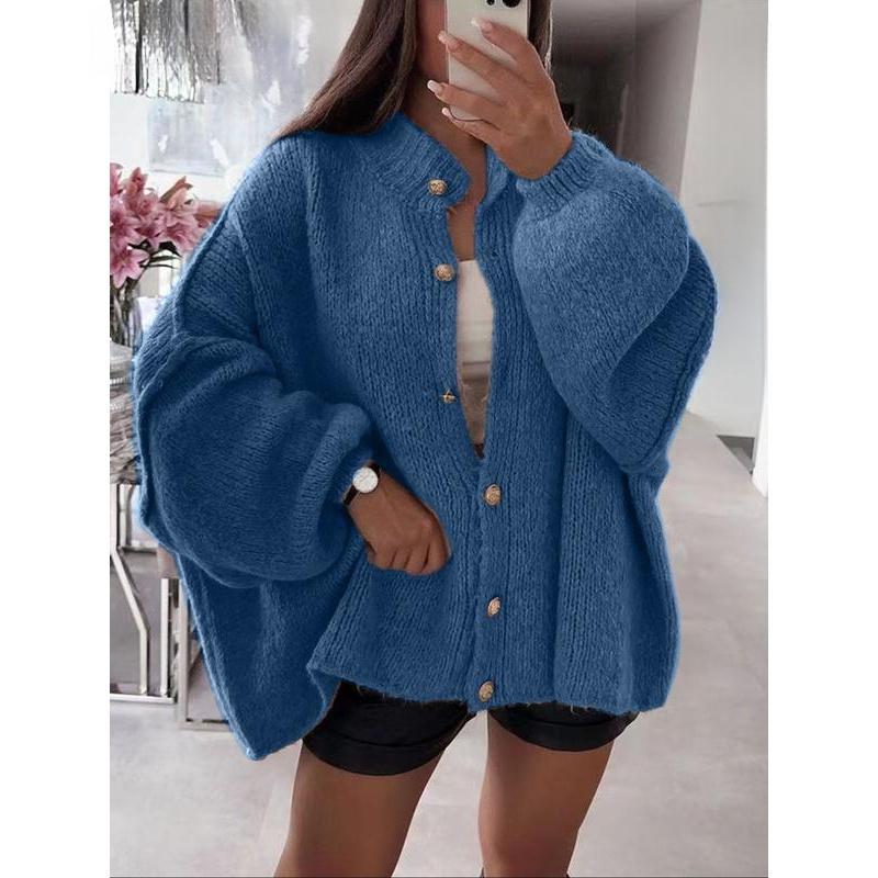 Gilet en tricot torsadé uni pour femme, à boutons, manches longues, ouvert devant, à porter au quotidien en automne et en hiver