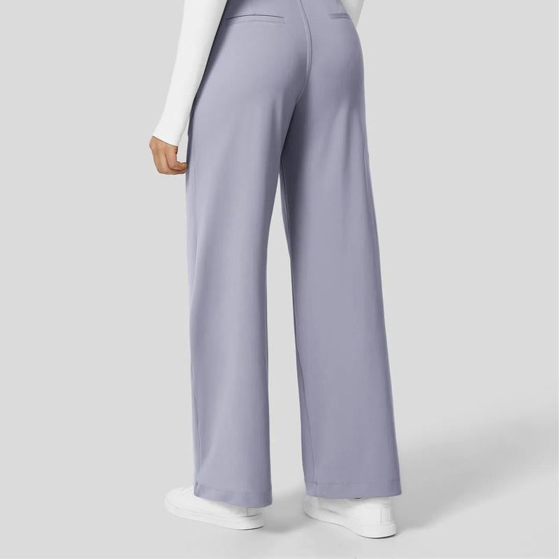 Pantalon de travail droit taille haute avec poches, Tenues d'affaires décontractées pour femmes, Vêtements de sport et de plein air pour femmes