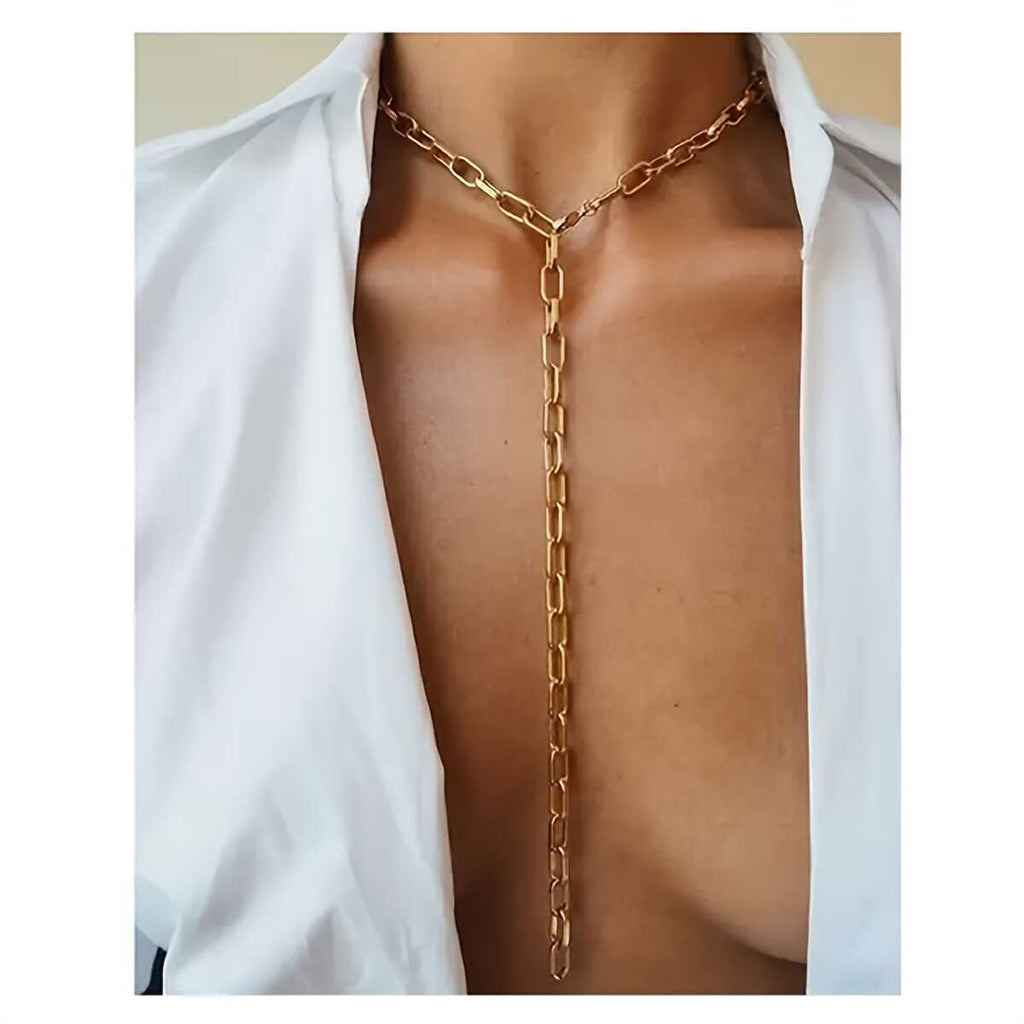 Ladies' Metal Splicing Body Chain Elegant and Personalized Accessory
