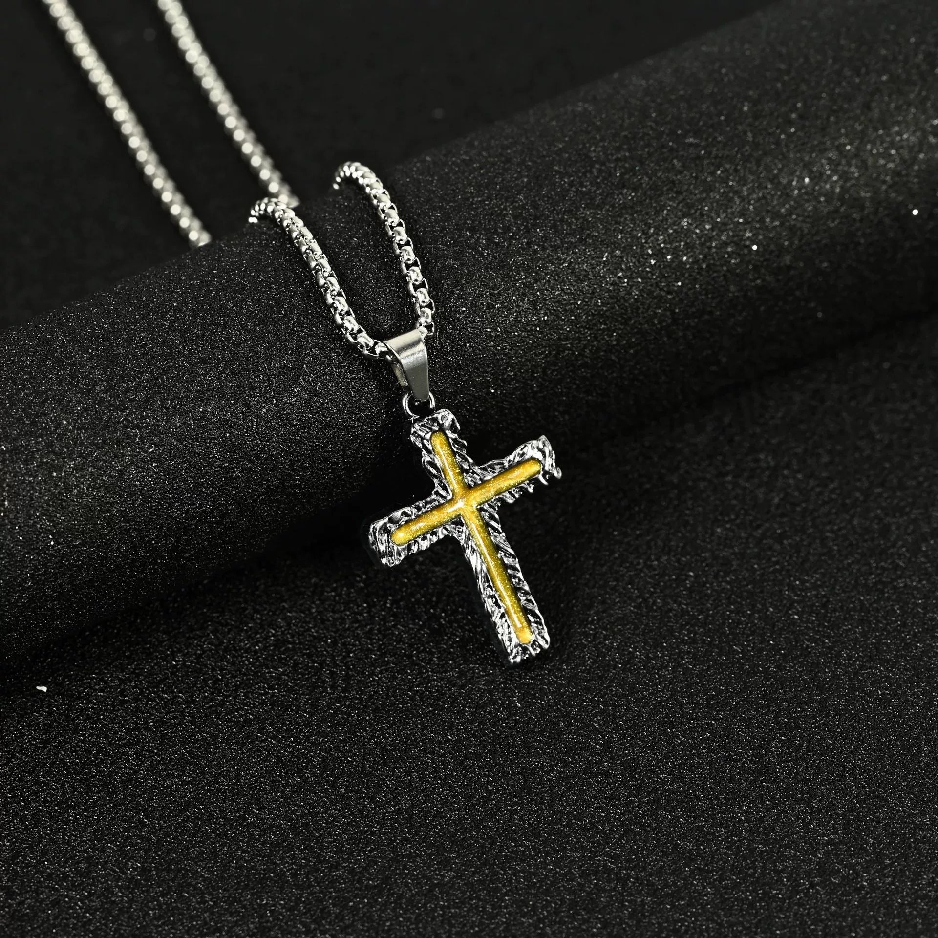 Men Hip Hop Necklace Street Cross Alloy Pendant