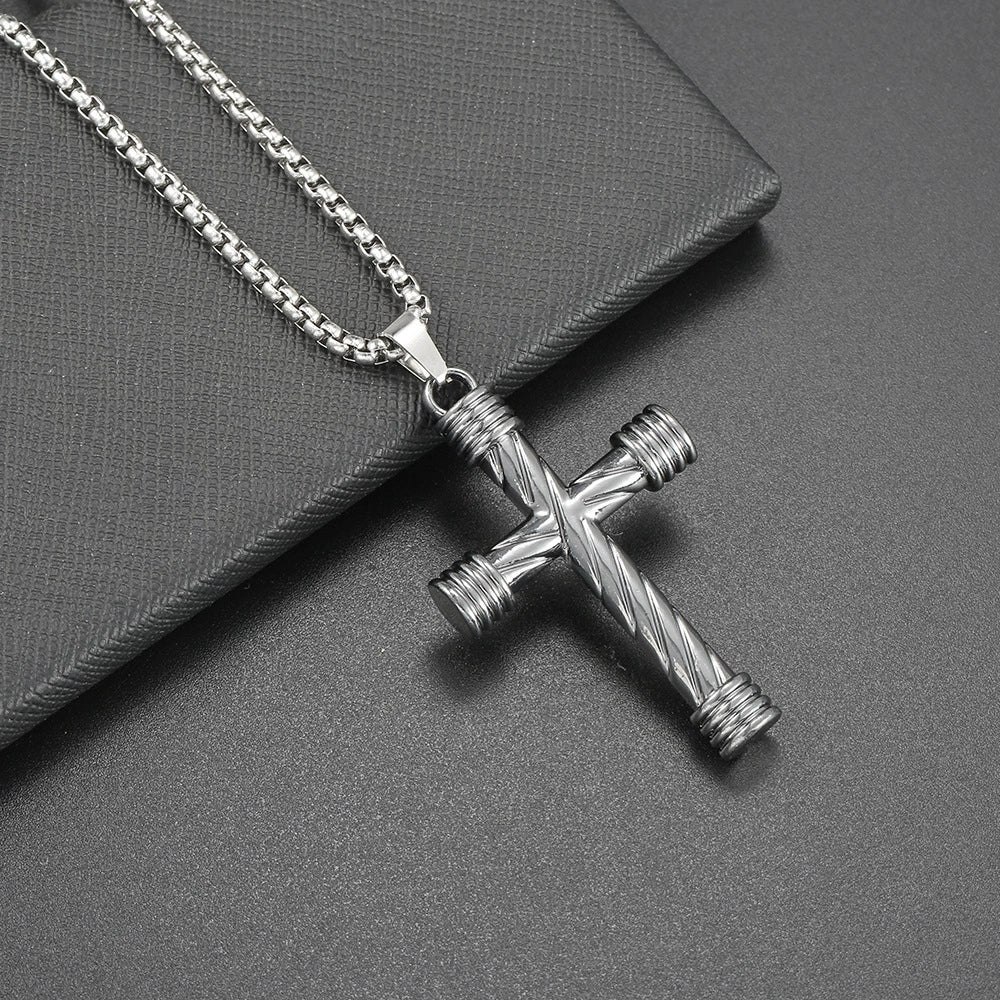 Men Hip Hop Necklace Street Cross Alloy Pendant