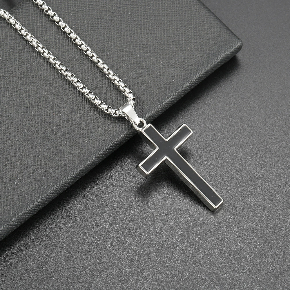 Men Hip Hop Necklace Street Cross Alloy Pendant