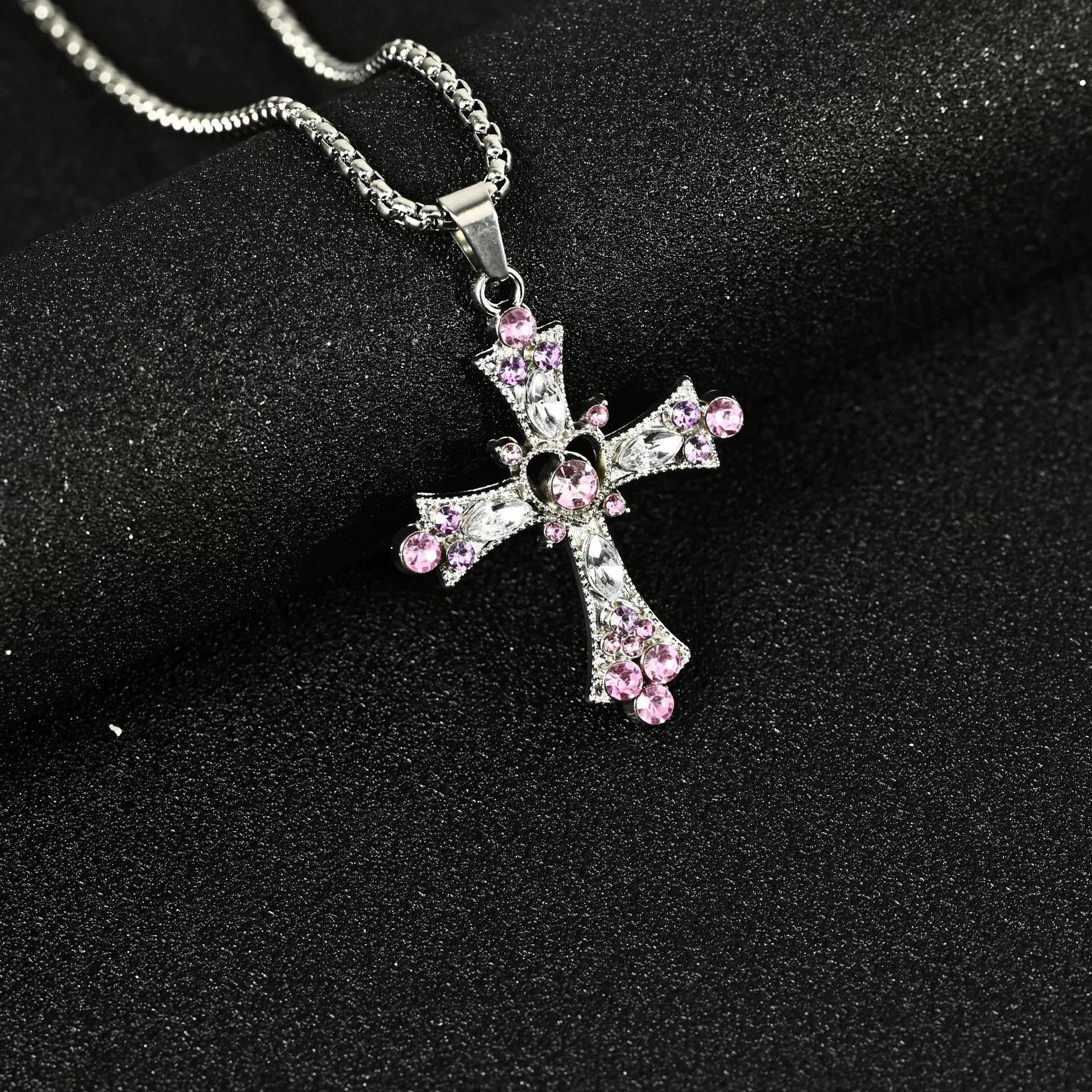 Men Hip Hop Necklace Street Cross Alloy Pendant