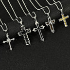 Men Hip Hop Necklace Street Cross Alloy Pendant