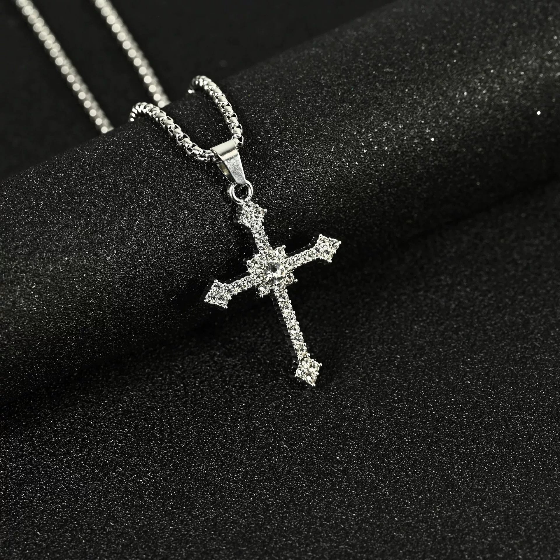 Men Hip Hop Necklace Street Cross Alloy Pendant