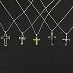 Men Hip Hop Necklace Street Cross Alloy Pendant