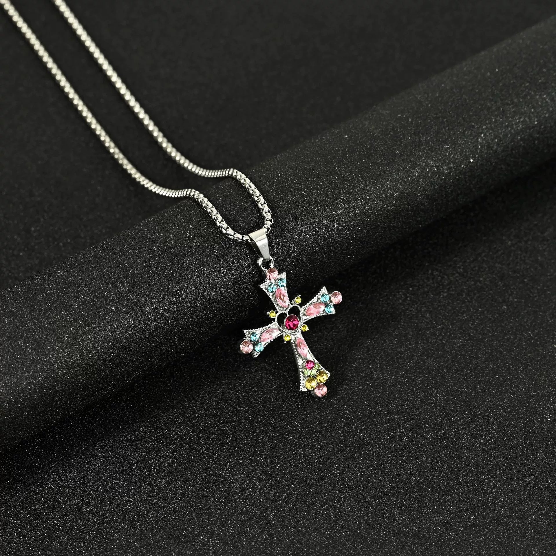 Men Hip Hop Necklace Street Cross Alloy Pendant