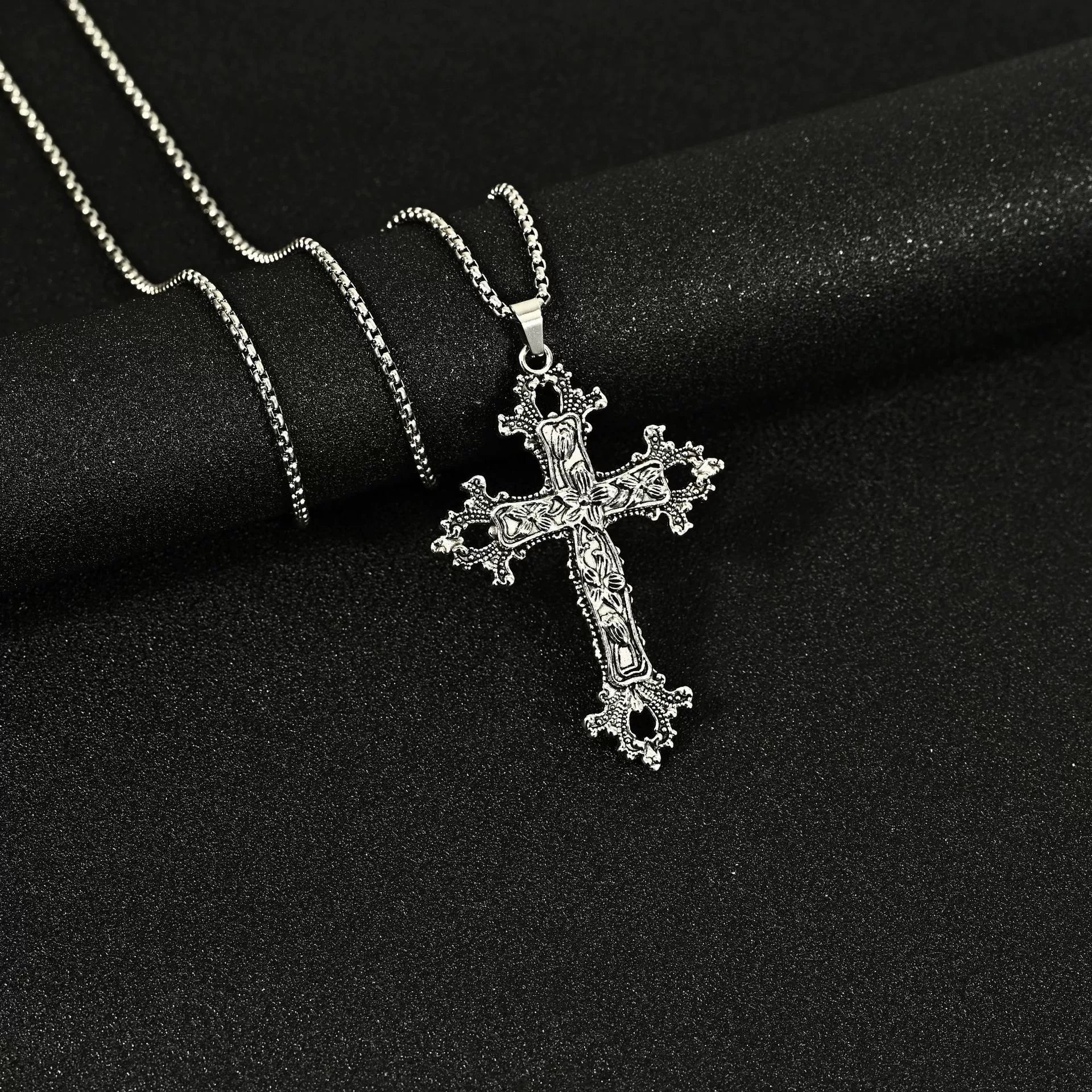 Men Hip Hop Necklace Street Cross Alloy Pendant