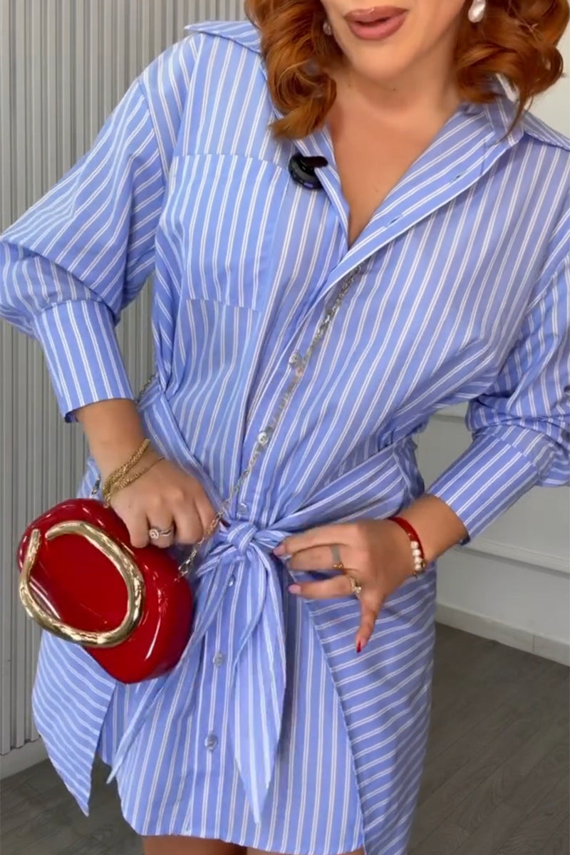 Women's Fashion Commuter Double Layer Design Shirt Dress