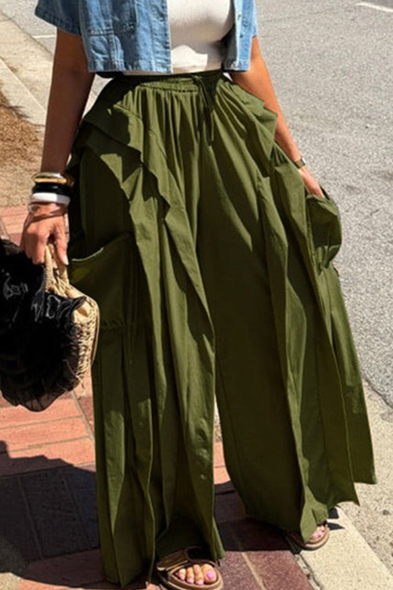 Women's Street-Style Loose Wide Leg Trousers With Pockets