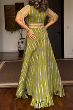 Women Round Neck Contrasting Color Splicing Waist Cinching Elegant Casual Maxi Dresses