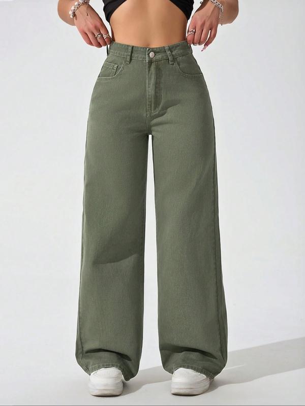 Jean droit ample femme style vintage, jean décontracté pour l'automne et l'hiver, look boyfriend classique