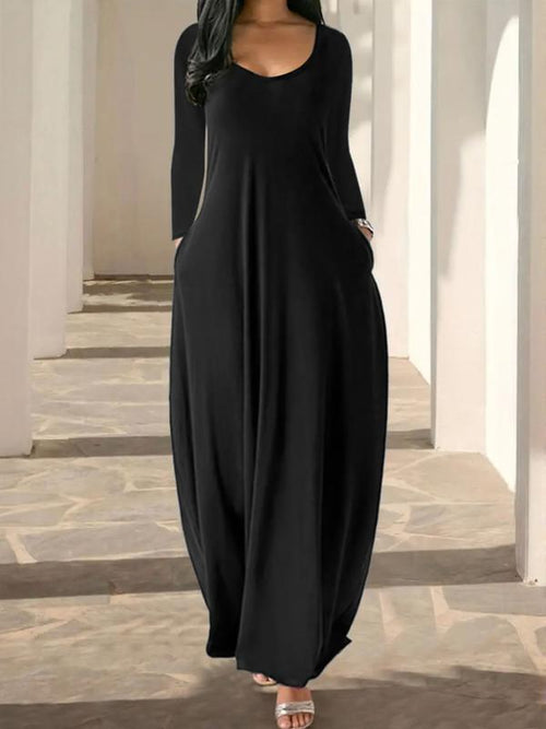 Chemise de nuit longue pour femme, imprimé léopard café, vêtements de nuit décontractés à manches longues et col rond avec poches, vêtement d'intérieur doux et confortable pour toutes les saisons