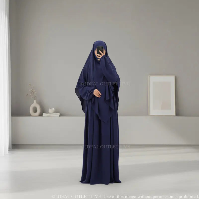 Prayer Set, 2-Piece Abaya Khimar in Jazz Fabric, Modest and Practical