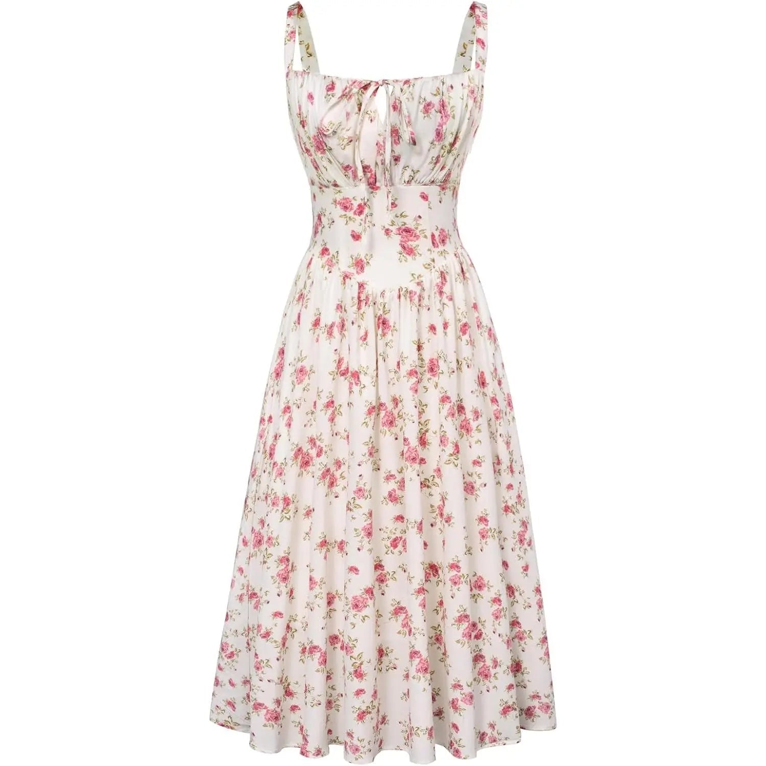 Robe longue d'été de style corset milkmaid sans manches à bretelles pour femme