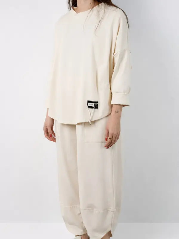 Ensemble deux pièces PRINTEMPS composé d'une chemise et d'un pantalon en tissu doux et compact