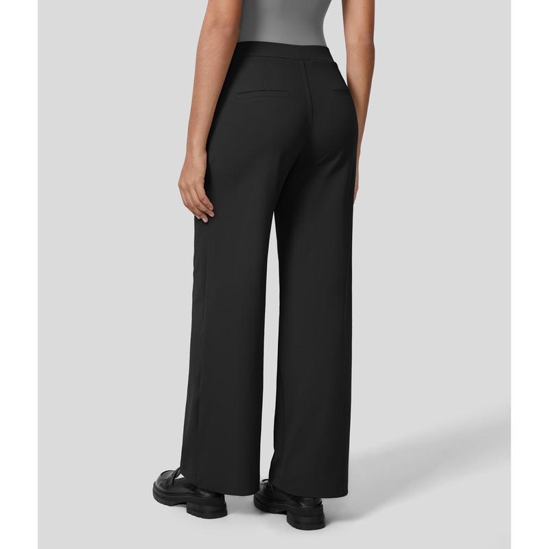 Pantalon de travail droit taille haute avec poches, Tenues d'affaires décontractées pour femmes, Vêtements de sport et de plein air pour femmes