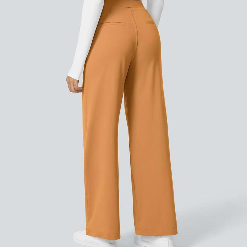 Pantalon de travail droit taille haute avec poches, Tenues d'affaires décontractées pour femmes, Vêtements de sport et de plein air pour femmes