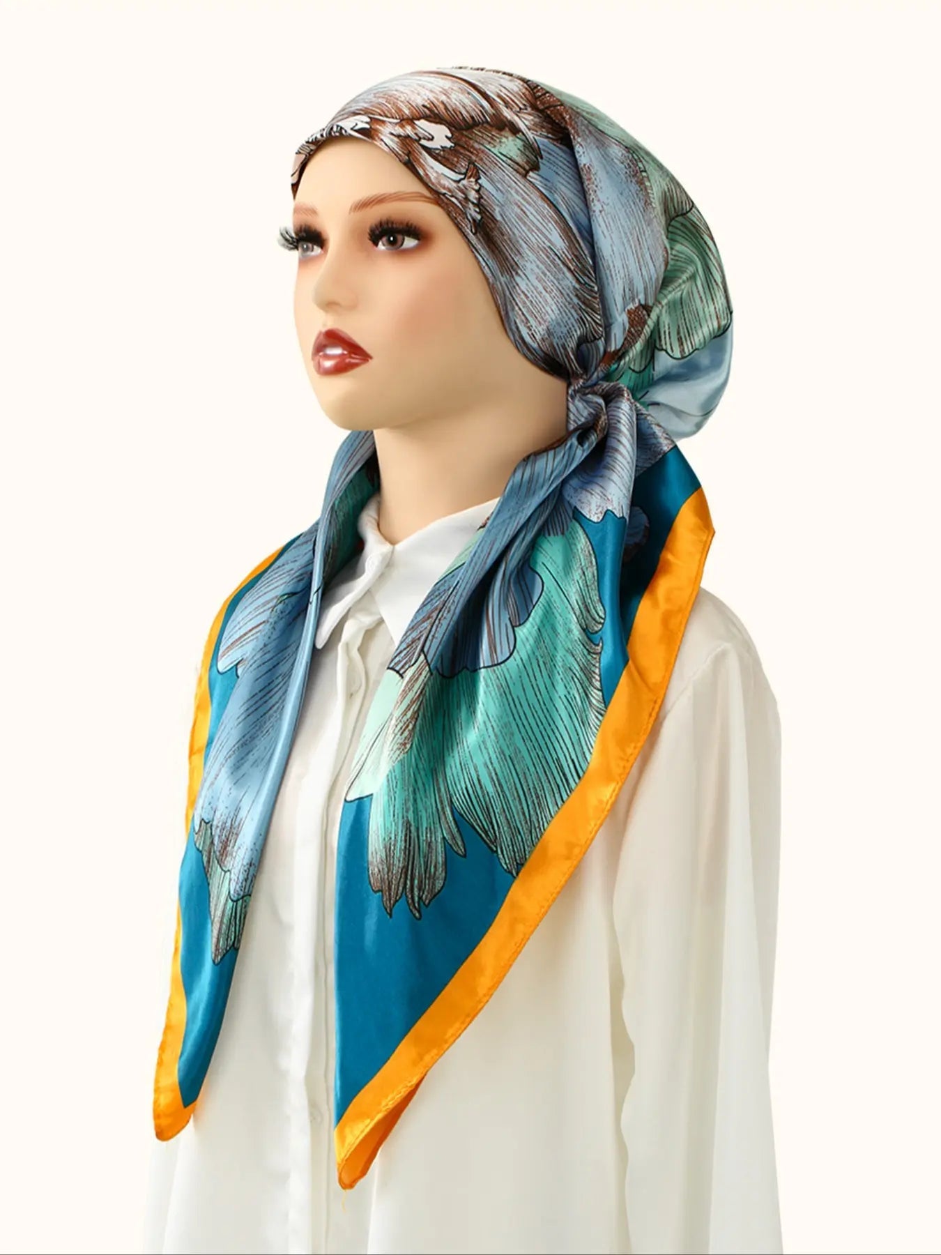 Hijab Foulard en Satin Élégant, Tissu Doux et Respirant, Absorption Facile de la Transpiration, Parfait pour le Quotidien, Conception Ajustée et Élastique, Foulard