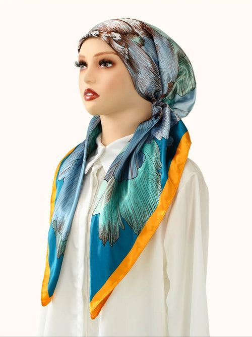 Elegant Satin Hijab Scarf, Soft Breathable Fabric, Easy Sweat Absorption, Perfect for Daily Wear, Elastic Fit Design, Head Scarf