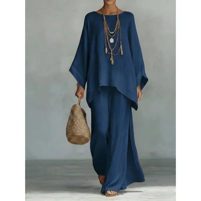 Nouvel ensemble femme : chemise ample et pantalon large