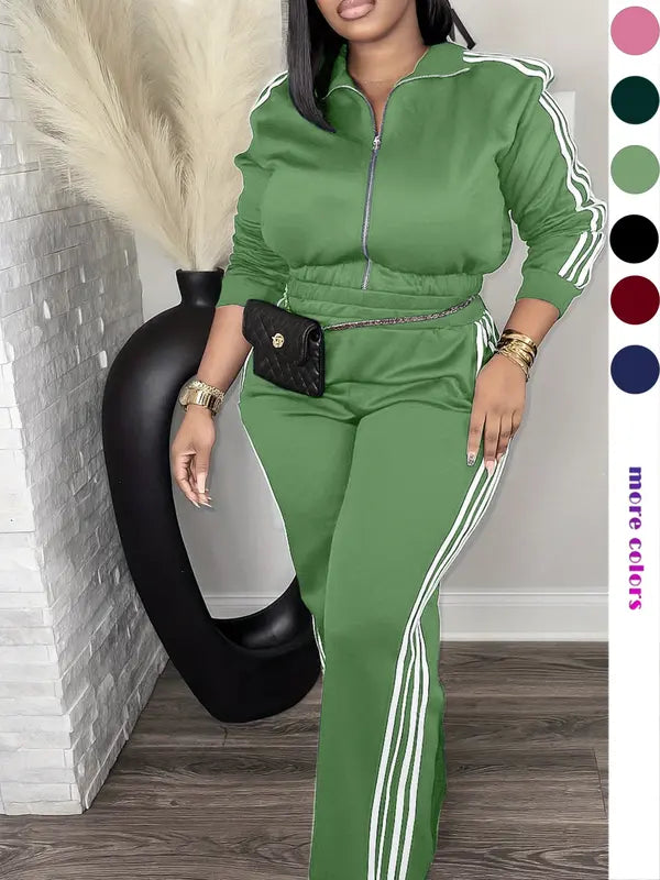 Ensemble survêtement femme, veste zippée à manches longues et pantalon décontracté pour le printemps et l'automne, vêtements femme pour usage quotidien