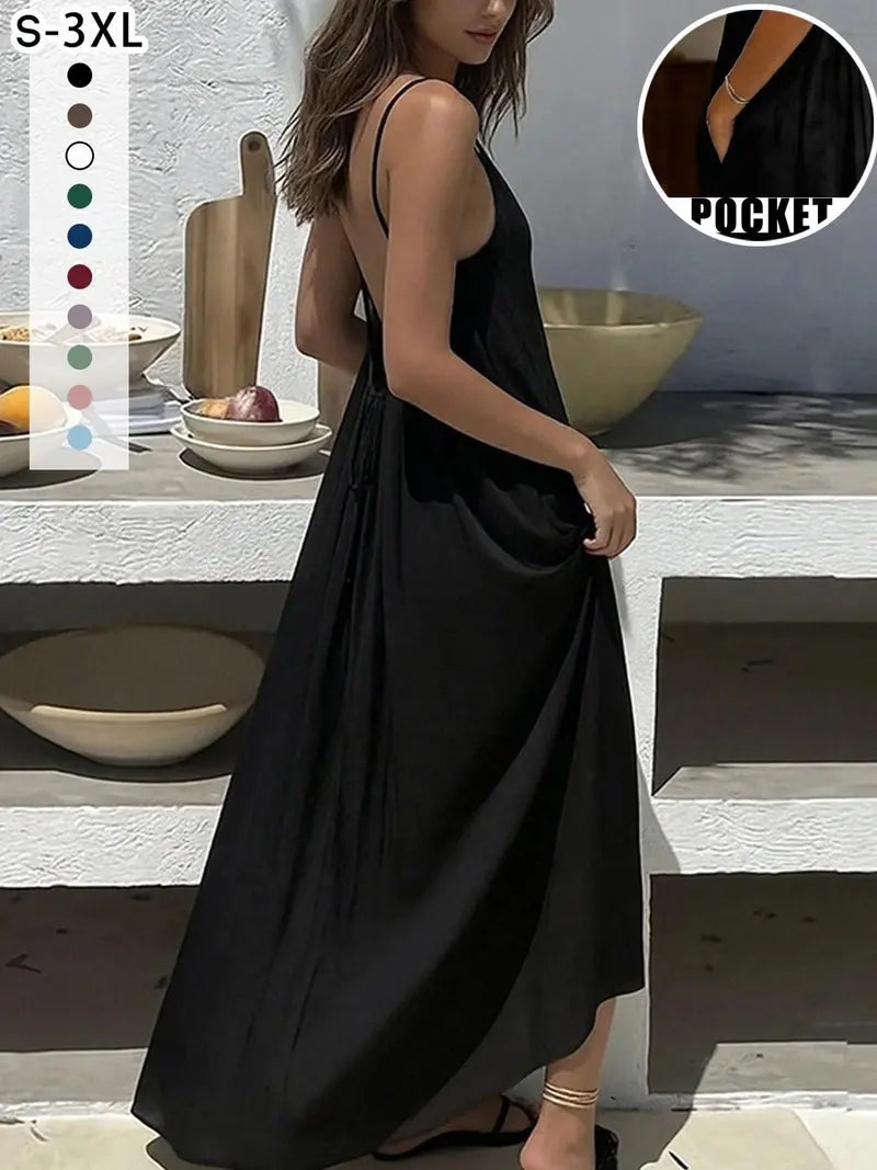 Nouvelle robe de nuit ample sans dos pour femme, robe de pyjama, tenue d'intérieur, chemise de nuit, débardeur long, vêtements pour femmes, plusieurs couleurs et tailles disponibles