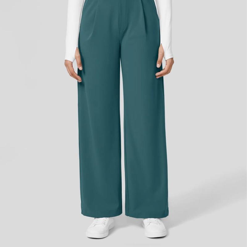 Pantalon de travail droit taille haute avec poches, Tenues d'affaires décontractées pour femmes, Vêtements de sport et de plein air pour femmes