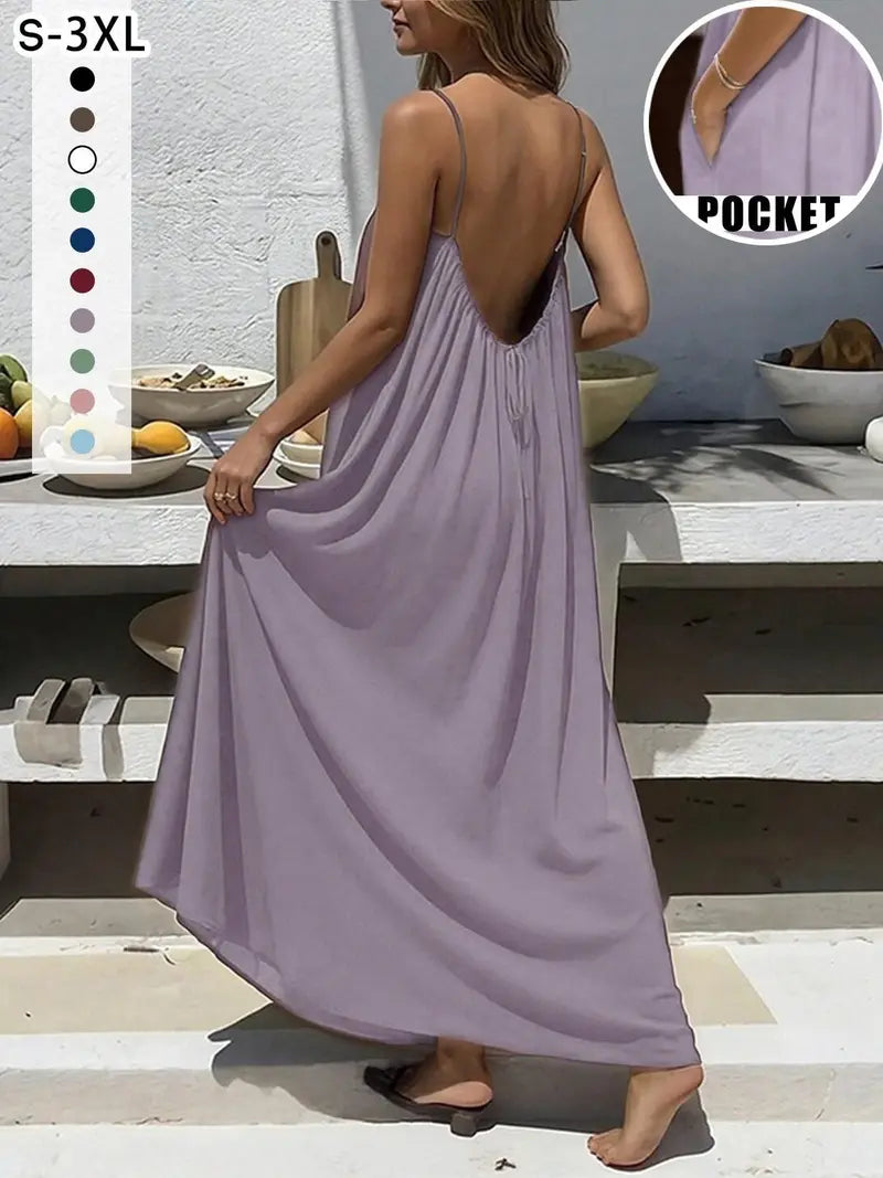Nouvelle robe de nuit ample sans dos pour femme, robe de pyjama, tenue d'intérieur, chemise de nuit, débardeur long, vêtements pour femmes, plusieurs couleurs et tailles disponibles