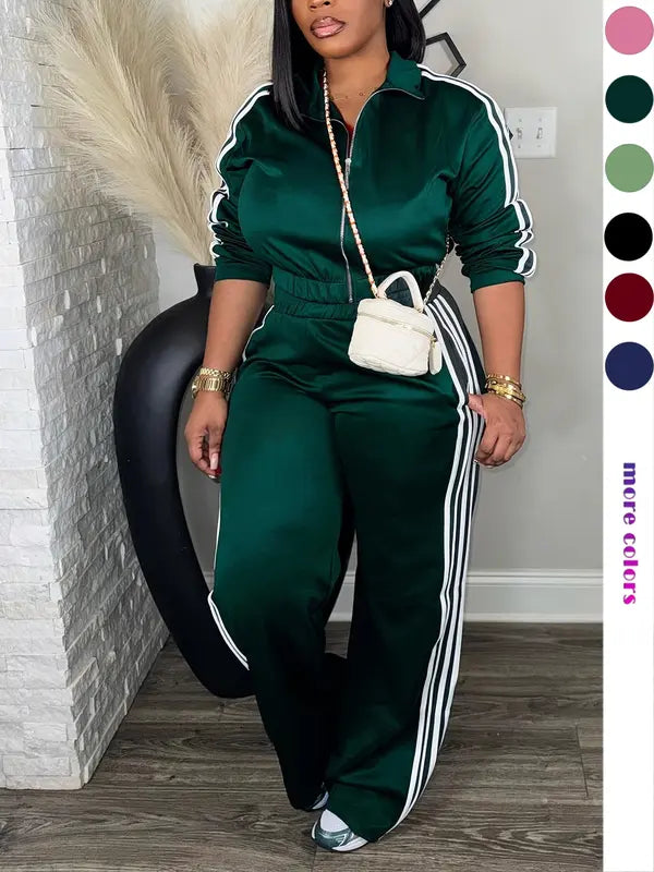 Ensemble survêtement femme, veste zippée à manches longues et pantalon décontracté pour le printemps et l'automne, vêtements femme pour usage quotidien