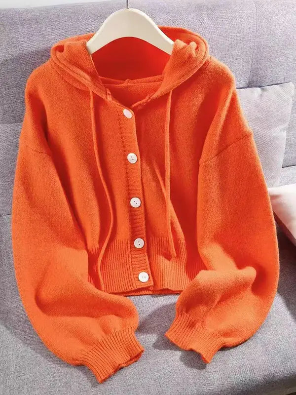 Nouvelle Veste Sweat à Capuche Douce et Confortable Automne-Hiver, Cardigan en Maille Décontracté au Design Unique Style Paresseux, Haut Élégant à Manches Longues