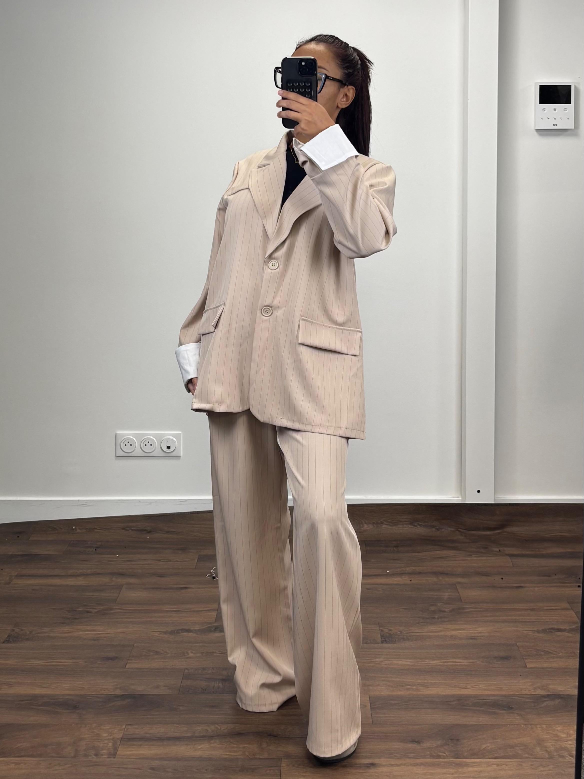 Striped blazer set