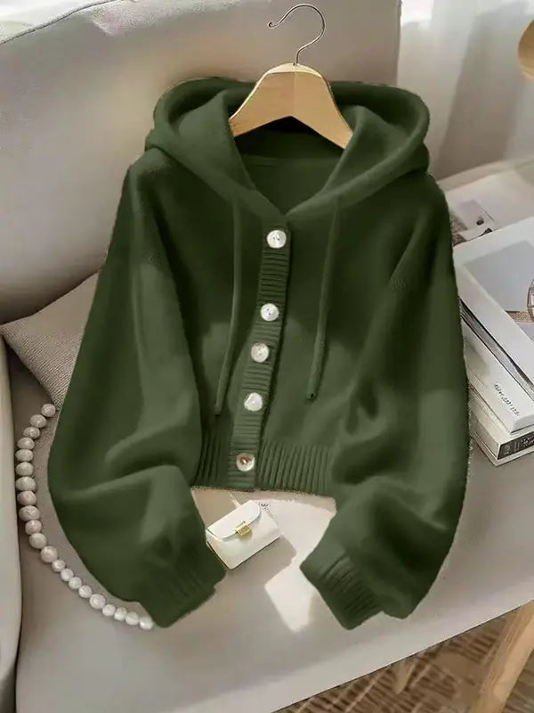 Nouvelle Veste Sweat à Capuche Douce et Confortable Automne-Hiver, Cardigan en Maille Décontracté au Design Unique Style Paresseux, Haut Élégant à Manches Longues