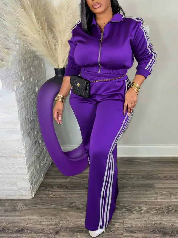 Ensemble survêtement femme, veste zippée à manches longues et pantalon décontracté pour le printemps et l'automne, vêtements femme pour usage quotidien