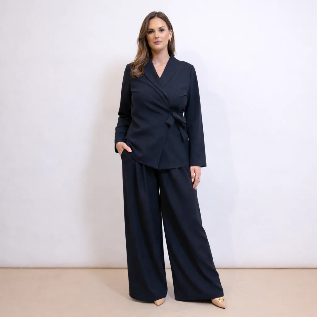 2026 Ensemble Blazer Ceinturé et Pantalon