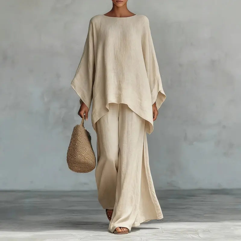 Nouvel ensemble femme : chemise ample et pantalon large