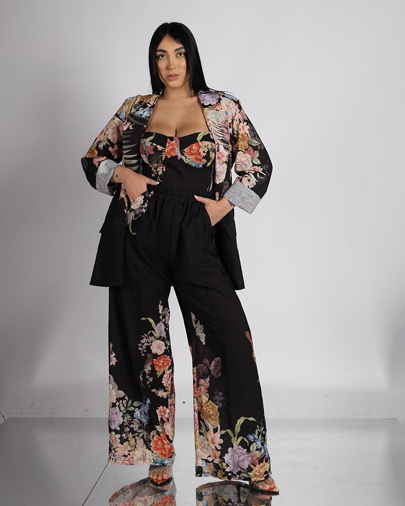 Tailleur 3 pièces fleuri