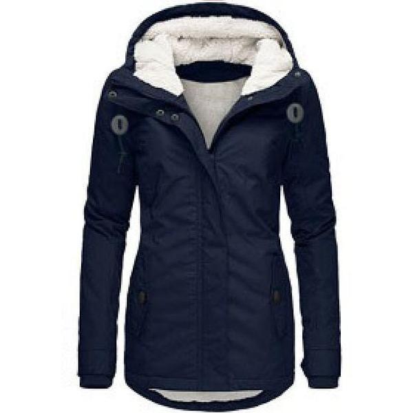 Parka d'hiver en coton épais avec doublure en polaire, manteau chaud à capuche mi-long, coupe ajustée, manches longues, en fausse fourrure noire, pour un style élégant et décontracté - Vestes