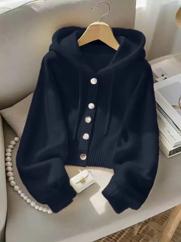 Nouvelle Veste Sweat à Capuche Douce et Confortable Automne-Hiver, Cardigan en Maille Décontracté au Design Unique Style Paresseux, Haut Élégant à Manches Longues