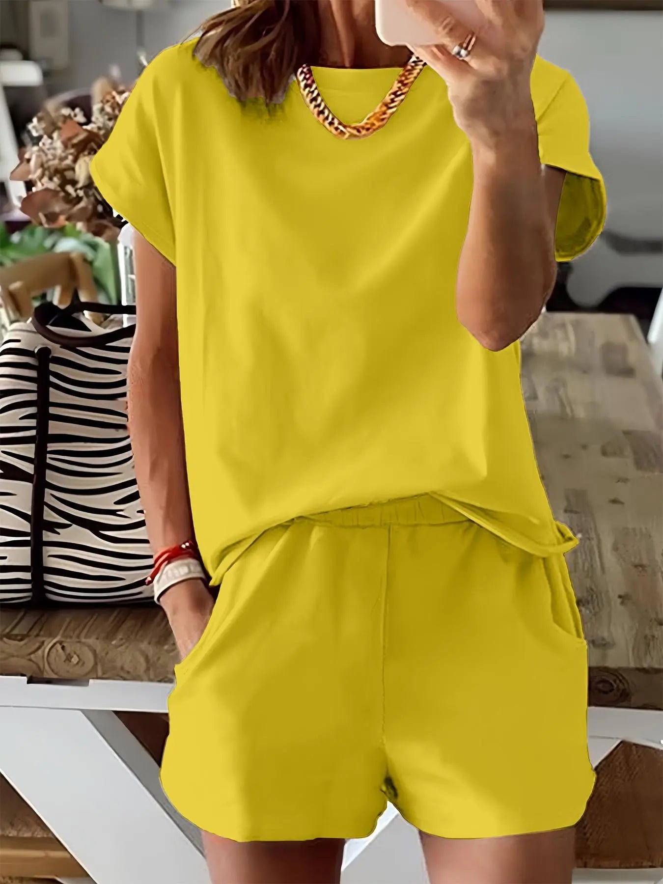 Ensemble deux pièces imprimé lettre pour femme, t-shirt décontracté à manches courtes et pantalon de survêtement pour l'été, vêtements quotidiens pour femme