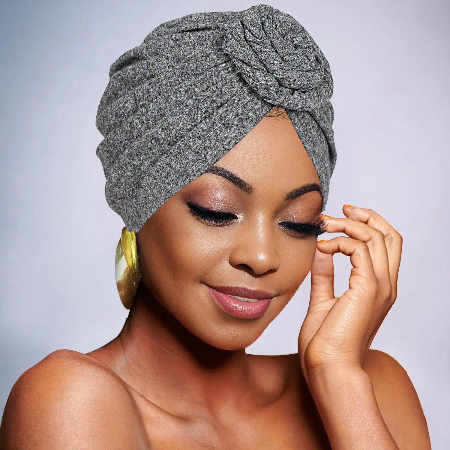 Chapeau turban élégant de couleur unie avec fleur pour femme, foulard décontracté et tendance, accessoires de mode pour un usage quotidien